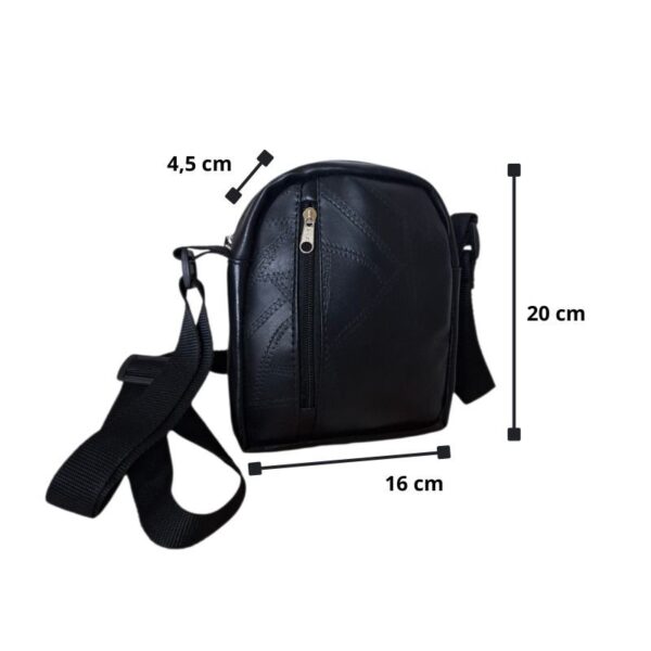 Bandolera Porta Celular Cartera Negra - Imagen 4