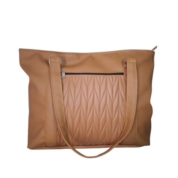 Cartera Bolso Mujer Universitaria Eco Cuero Mujer Marrón Matelassé - Imagen 2