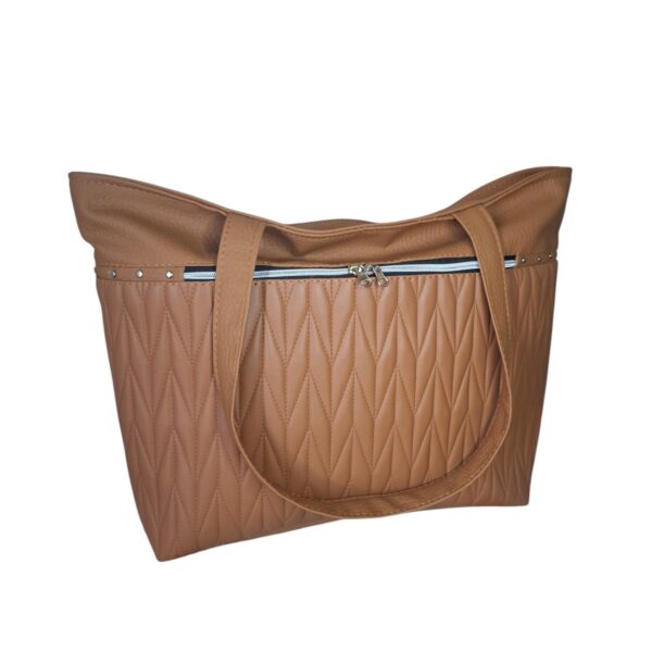 Cartera Bolso Mujer Elegante Eco Cuero Mujer Marrón Full Matelassé - Imagen 2