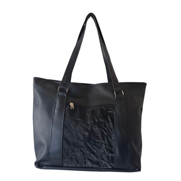 Cartera Bolso Mujer Elegante Eco Cuero Mujer Negra - Imagen 4