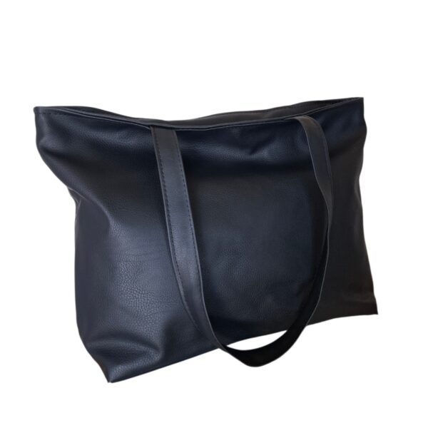 Cartera Bolso Grande Eco Cuero Portix Elegante Full Matelassé Negro - Imagen 3