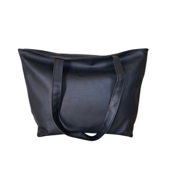 Cartera Bolso Grande Eco Cuero Portix Elegante Full Trenzado Negro - Imagen 3