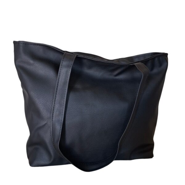 Cartera Bolso Grande Eco Cuero Portix Elegante Trenzado Negro - Imagen 3