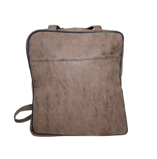 Bolso Mochila Marrón Gamuzada Unisex - Imagen 2