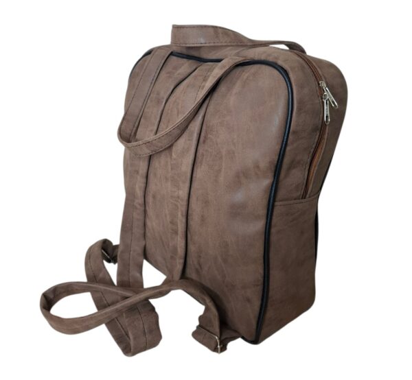 Bolso Mochila Marrón Gamuzada Unisex - Imagen 3