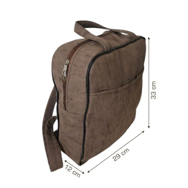 Bolso Mochila Marrón Gamuzada Unisex - Imagen 4