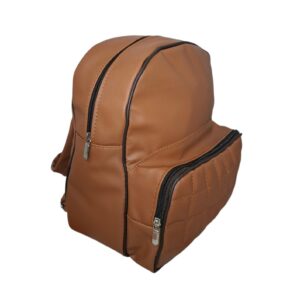 Mochila Urbana Bolsillo Eco Cuero Moda Marrón Unisex