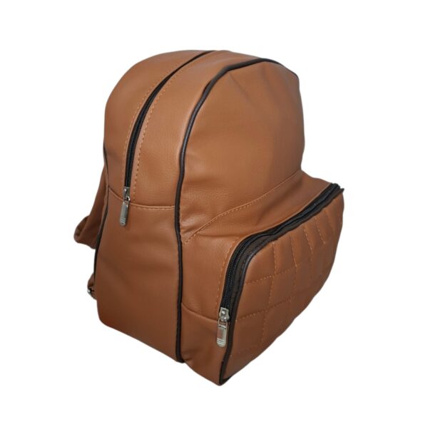 Mochila Urbana Bolsillo Eco Cuero Moda Marrón Unisex