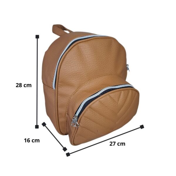 Mochilas Eco Cuero Portix Moda 2026 Urbana Marron - Imagen 4