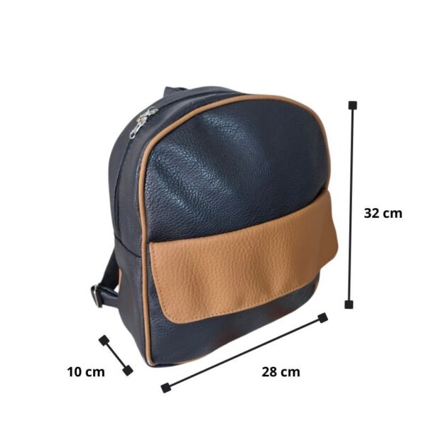 Mochila Reforzada Mujer Eco Cuero Moda bolsillo marron - Imagen 4