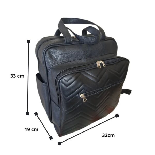Mochila Bolso Eco cuero Premium Multi Bolsillos Cierre Urbana - Imagen 4