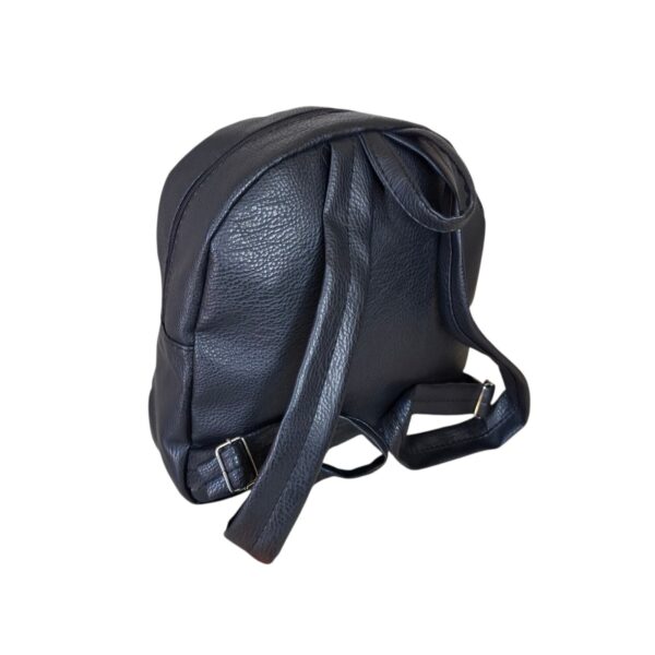 Mochila Eco Cuero Cierres Laterales Urbana Liviana Elegante - Imagen 3