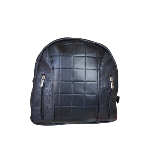 Mochila Ecocuero Diseño Geométrico Con Cierres Urbana  Liviana - Imagen 2