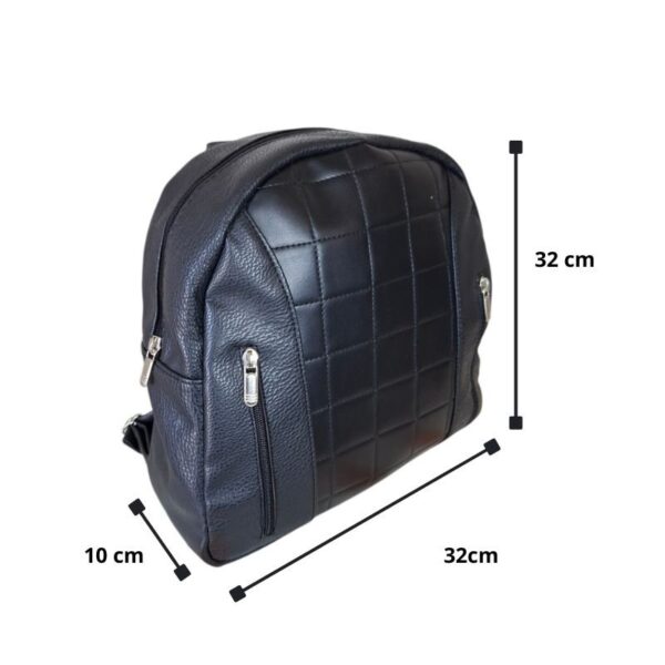 Mochila Ecocuero Diseño Geométrico Con Cierres Urbana  Liviana - Imagen 4