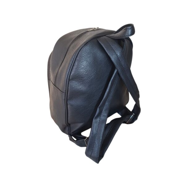 Mochila Ecocuero Urbana Con Doble Cierre Frontal Bolsillos Amplia Premium - Imagen 3