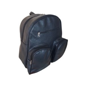 Mochila Ecocuero Urbana Con Bolsillos Frontales Multi Compartimentos Liviana