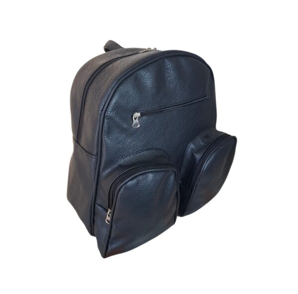 Mochila Ecocuero Urbana Con Bolsillos Frontales Multi Compartimentos Liviana