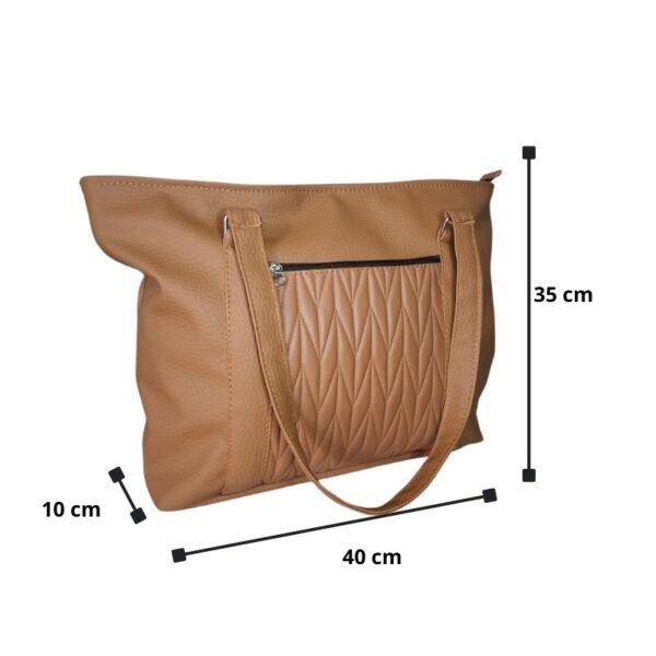 Cartera Bolso Mujer Universitaria Eco Cuero Mujer Marrón Matelassé - Imagen 5