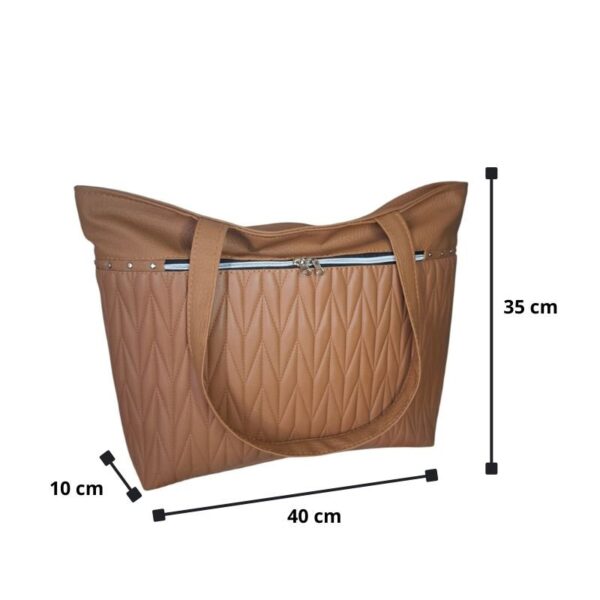 Cartera Bolso Mujer Elegante Eco Cuero Mujer Marrón Full Matelassé - Imagen 5