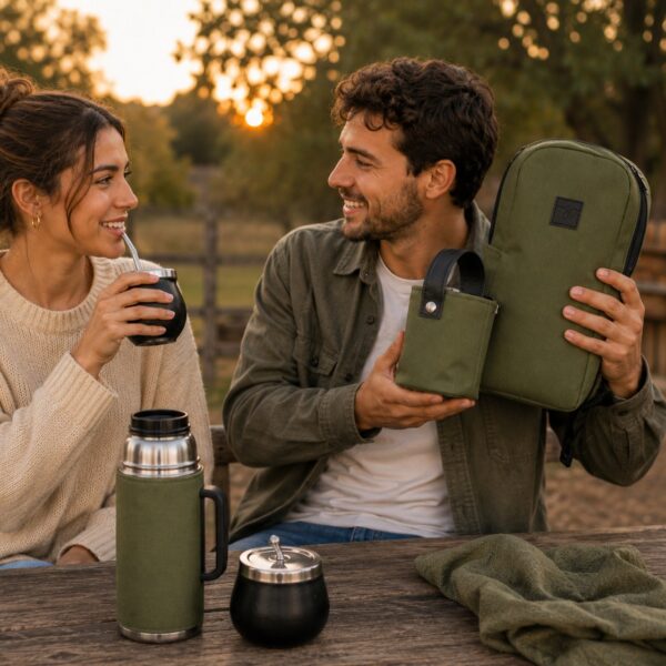regalo al novio un bolso matero portix en verde militar